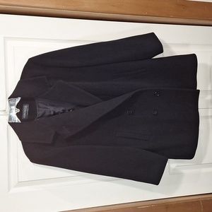 Vintage Forecaster of Boston wool blend silk - lined overcoat - Size 10 - black